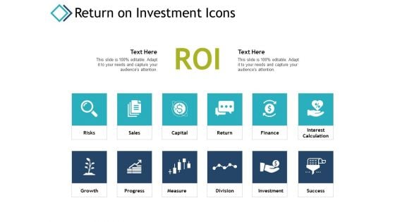 Return On Investment Icons Ppt PowerPoint Presentation Gallery Layout