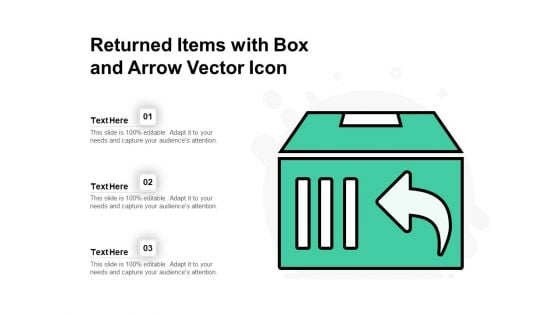 Returned Items With Box And Arrow Vector Icon Ppt PowerPoint Presentation File Skills PDF