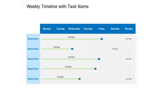 Revaluate Capital Structure Resolution Weekly Timeline With Task Name Slides PDF