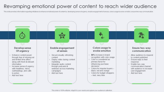 Revamping Emotional Power Of Content To Reach Wider Audience Slides PDF