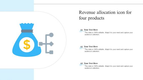 Revenue Allocation Icon For Four Products Template PDF