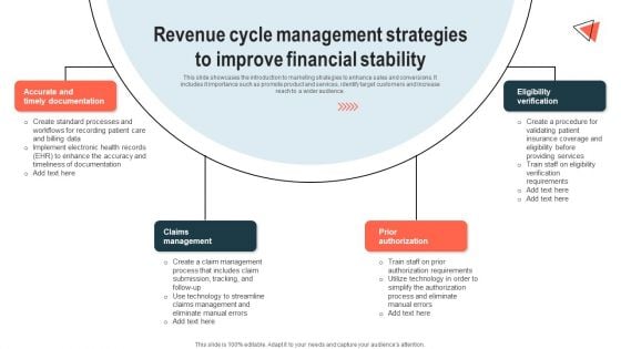 Revenue Cycle Management Strategies To Improve Financial Stability Microsoft PDF