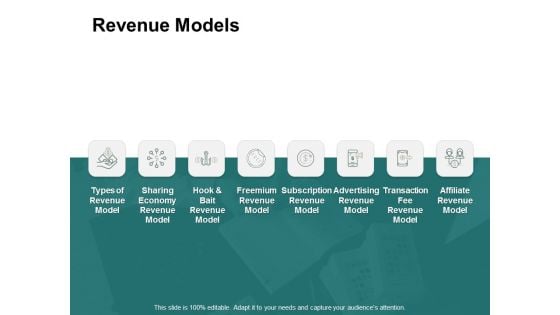 Revenue Models Ppt PowerPoint Presentation Icon Vector