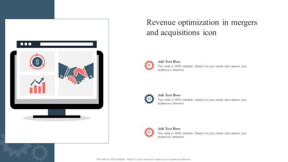 Revenue Optimization In Mergers And Acquisitions Icon Clipart PDF