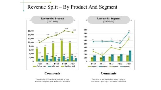 Revenue Split By Product And Segment Ppt PowerPoint Presentation Model Format Ideas