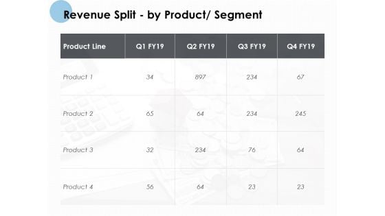 Revenue Split By Product Segment Ppt PowerPoint Presentation Infographic Template Example Topics