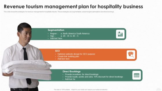 Revenue Tourism Management Plan For Hospitality Business Icons PDF