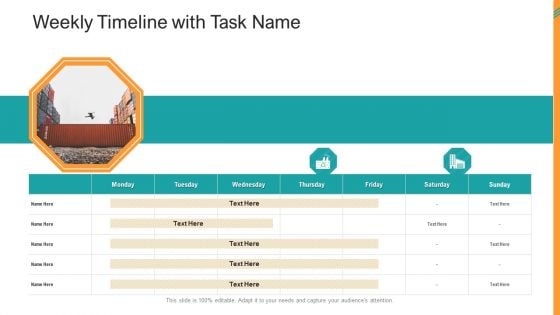 Reverse SCM Weekly Timeline With Task Name Ppt Infographic Template Graphics Tutorials PDF