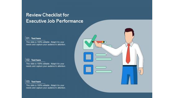 Review Checklist For Executive Job Performance Ppt PowerPoint Presentation File Outline PDF