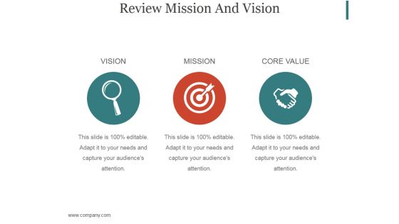 Review Mission And Vision Ppt PowerPoint Presentation Ideas