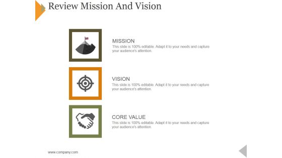 Review Mission And Vision Ppt PowerPoint Presentation Infographic Template Gallery