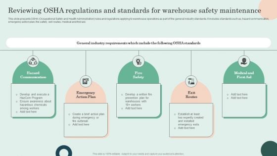 Reviewing OSHA Regulations And Standards For Warehouse Safety Maintenance Structure PDF