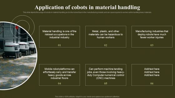 Revolutionizing Human Machine Collaboration Cobots Application Of Cobots In Material Handling Pictures PDF Revolutionizing Human Machine Collaboration Cobots Application Of Cobots In Material Handling Pictures PDF