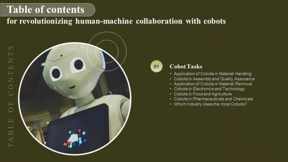 Revolutionizing Human Machine Collaboration With Cobots Table Of Contents Microsoft PDF