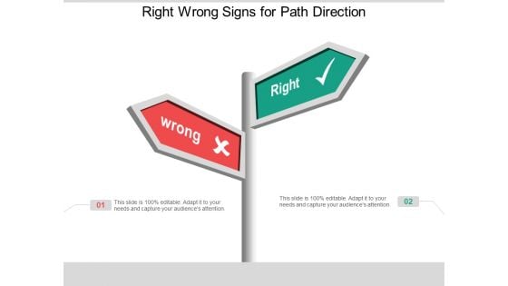 Right Wrong Signs For Path Direction Ppt Powerpoint Presentation Pictures Background Designs