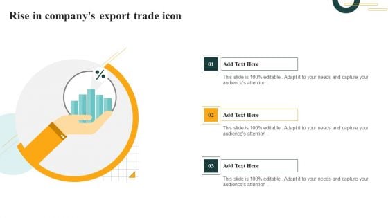 Rise In Companys Export Trade Icon Designs PDF