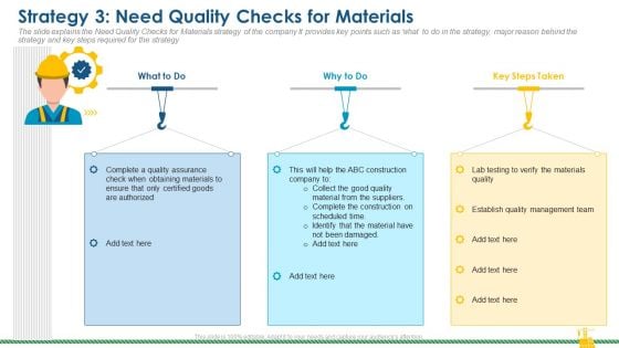 Rising Construction Defect Claims Against The Corporation Strategy Need Quality Checks For Materials Icons PDF