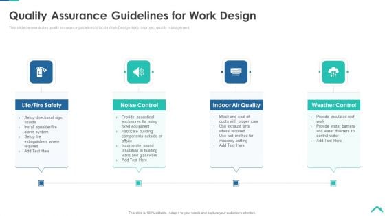 Risk Analysis Strategies For Real Estate Construction Project Quality Assurance Guidelines For Work Design Information PDF