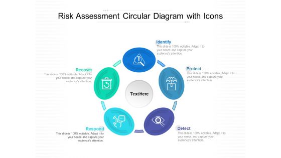 Risk Assessment Circular Diagram With Icons Ppt PowerPoint Presentation Professional Icons PDF