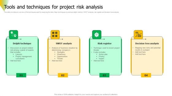 Risk Assessment Tools And Techniques For Project Risk Analysis Graphics PDF Risk Assessment Tools And Techniques For Project Risk Analysis Graphics PDF