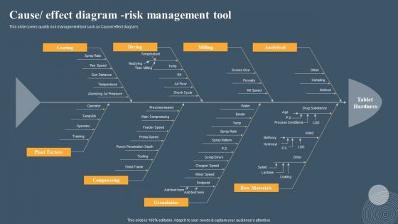 Risk Based Methodology Cause Effect Diagram Risk Management Tool Brochure PDF