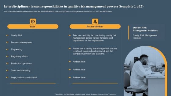 Risk Based Methodology Interdisciplinary Teams Responsibilities In Quality Risk Brochure PDF