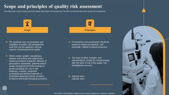 Risk Based Methodology Scope And Principles Of Quality Risk Assessment Topics PDF