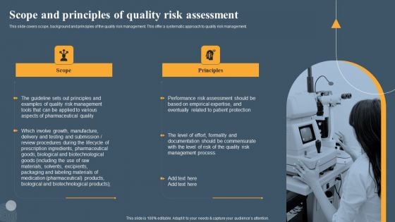 Risk Based Methodology Scope And Principles Of Quality Risk Assessment Topics PDF