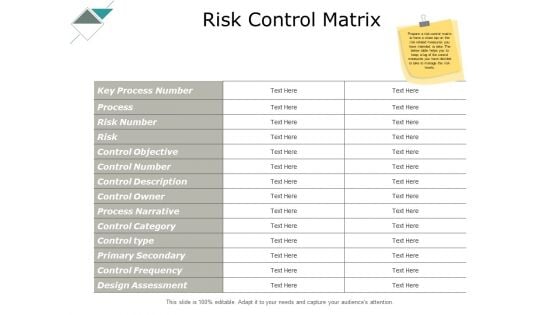 Risk Control Matrix Ppt PowerPoint Presentation Infographic Template Mockup