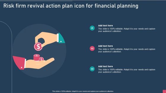 Risk Firm Revival Action Plan Icon For Financial Planning Microsoft PDF