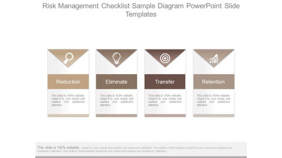 Risk Management Checklist Sample Diagram Powerpoint Slide Templates