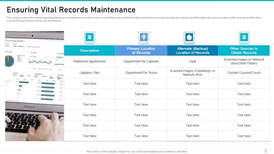 Risk Management For Organization Essential Assets Ensuring Vital Records Maintenance Brochure PDF