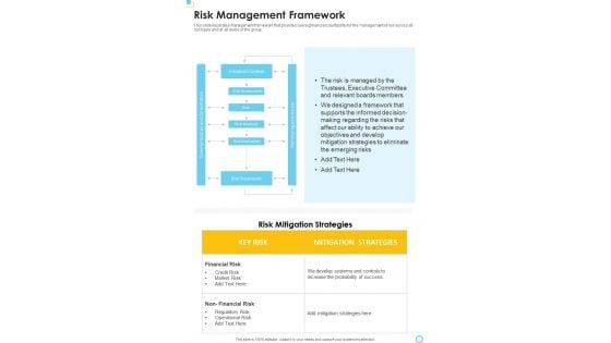 Risk Management Framework Template 333 One Pager Documents