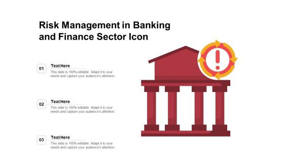 Risk Management In Banking And Finance Sector Icon Ppt PowerPoint Presentation Gallery Topics PDF