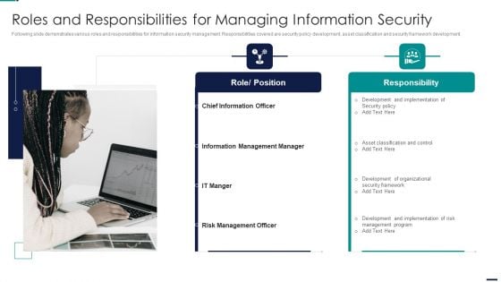 Risk Management Model For Data Security Roles And Responsibilities For Managing Information Professional PDF