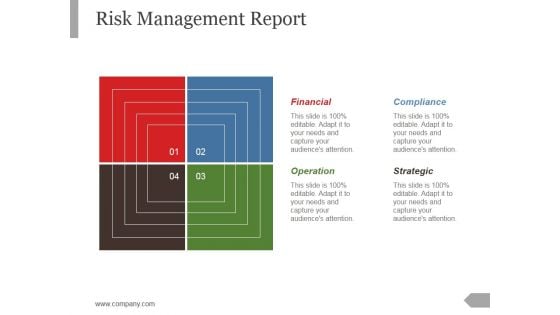 Risk Management Report Template 2 Ppt PowerPoint Presentation Slides