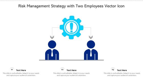 Risk Management Strategy With Two Employees Vector Icon Ppt PowerPoint Presentation Summary Smartart PDF