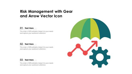 Risk Management With Gear And Arrow Vector Icon Ppt PowerPoint Presentation Icon Pictures PDF