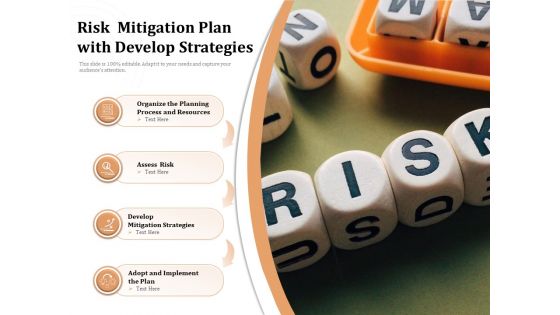 Risk Mitigation Plan With Develop Strategies Ppt PowerPoint Presentation Infographics Slides PDF
