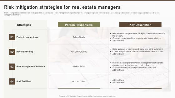 Risk Mitigation Strategies For Real Estate Managers Background PDF Risk Mitigation Strategies For Real Estate Managers Background PDF
