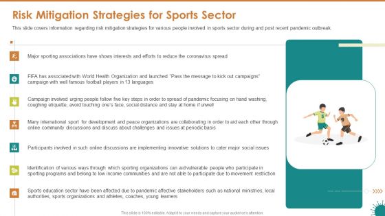 Risk Mitigation Strategies For Sports Sector Ppt File Graphics Tutorials PDF