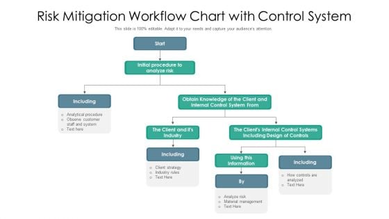 Risk Mitigation Workflow Chart With Control System Ppt PowerPoint Presentation Ideas Display PDF