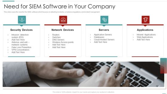 Risk Recognition Automation Need For Siem Software In Your Company Servers Ppt Gallery Mockup PDF