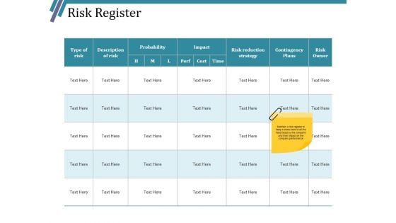 Risk Register Ppt PowerPoint Presentation Summary File Formats