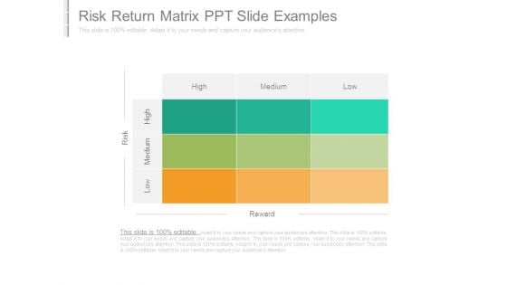 Risk Return Matrix Ppt Slide Examples