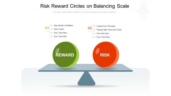Risk Reward Circles On Balancing Scale Ppt PowerPoint Presentation Layouts Files PDF