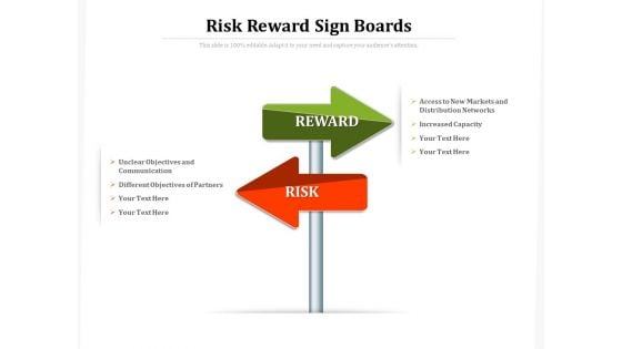 Risk Reward Sign Boards Ppt PowerPoint Presentation Ideas PDF