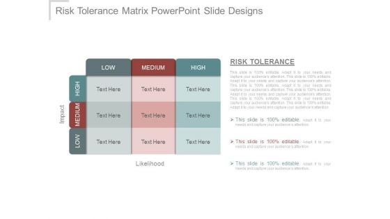 Risk Tolerance Matrix Powerpoint Slide Designs