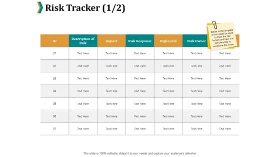 Risk Tracker High Level Ppt PowerPoint Presentation Show Icons