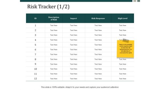 Risk Tracker Management Ppt Powerpoint Presentation Layouts Templates Ppt Powerpoint Presentation File Graphics Template